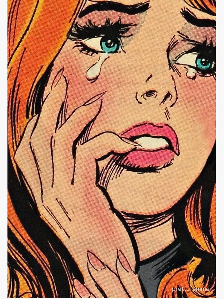 Disover Pop Art redhead crying fantasy Premium Matte Vertical Poster