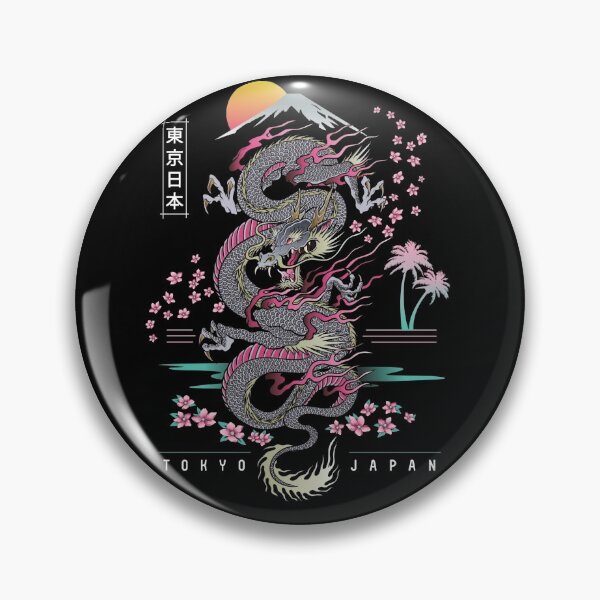 Item preview, Tokyo Japan Dragon Japanese Inspired 80s Style Dragon Tattoo Neon Dragon designed and sold by enjoytheshirt.