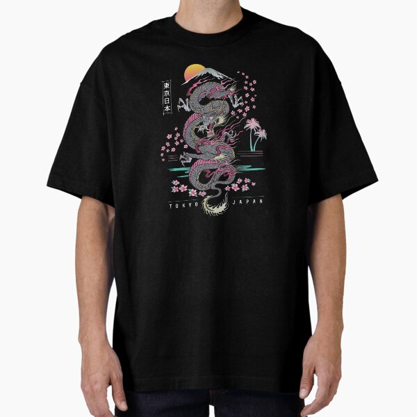 Item preview, Tokyo Japan Dragon Japanese Inspired 80s Style Dragon Tattoo Neon Dragon designed and sold by enjoytheshirt.