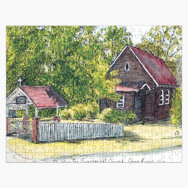 Australian Scene - Old church, Cann River, Vic, Aus. Jigsaw Puzzle