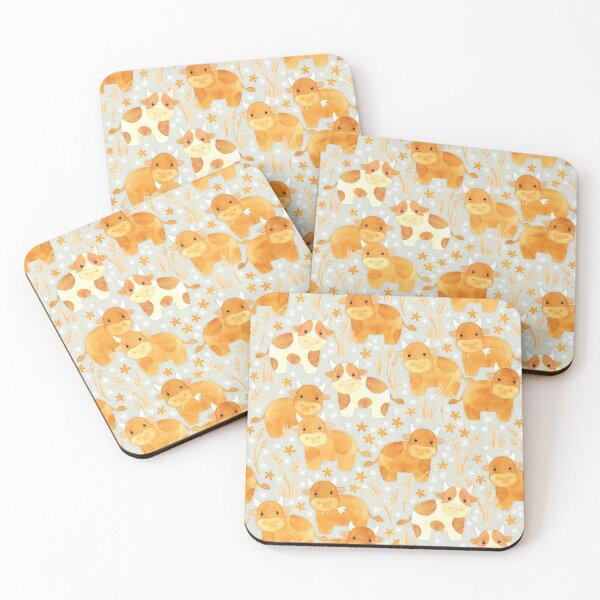 Item preview, Calm and Cowhesive Cowmunity - on pale sage green designed and sold by Perrin Le Feuvre.