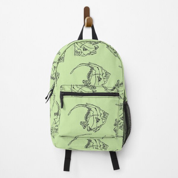 Item preview, Minimalistic swimming angelfish fish line art drawing designed and sold by The Red Shop.