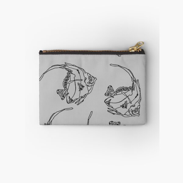 Item preview, Minimalistic swimming angelfish fish line art drawing designed and sold by The Red Shop.