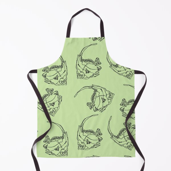 Item preview, Minimalistic swimming angelfish fish line art drawing designed and sold by The Red Shop.