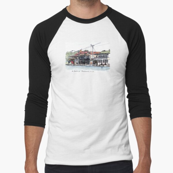 Australian Scene - Historic buildings, Braidwood, NSW, Aus. Baseball ¾ Sleeve T-Shirt