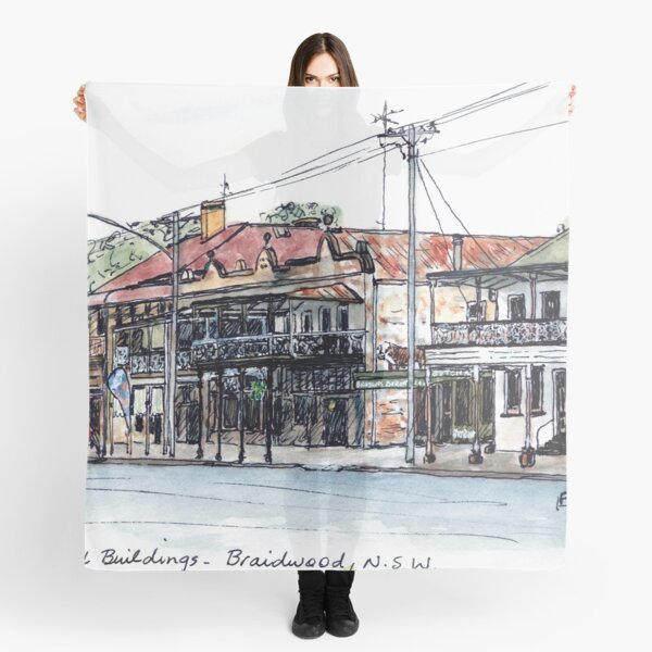 Australian Scene - Historic buildings, Braidwood, NSW, Aus. Scarf