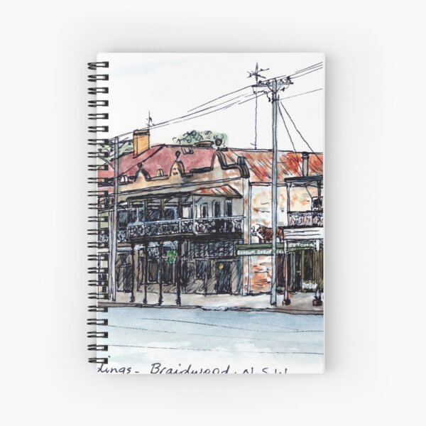 Australian Scene - Historic buildings, Braidwood, NSW, Aus. Spiral Notebook