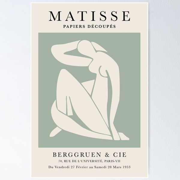 Item preview, Henri Matisse Nude, Paper Decoupes Art Green Back, Matisse Cutout's designed and sold by re-make-.