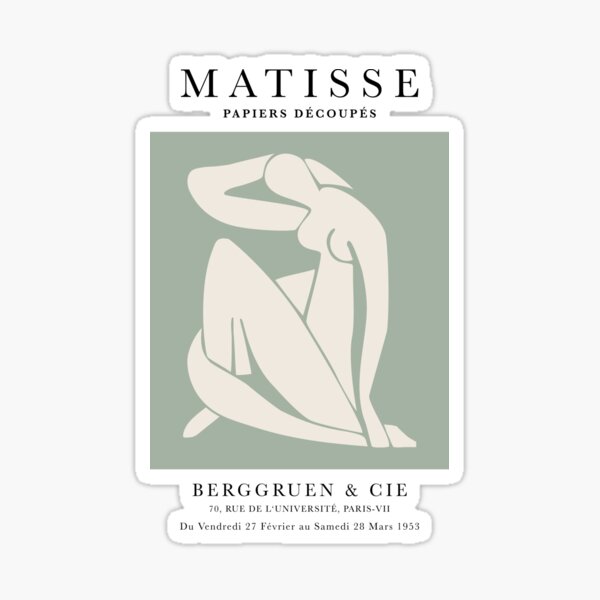 Item preview, Henri Matisse Nude, Paper Decoupes Art Green Back, Matisse Cutout's designed and sold by re-make-.