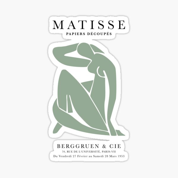 Item preview, Henri Matisse Nude. Paper Decoupes Art Green, Matisse Cutout's designed and sold by re-make-.