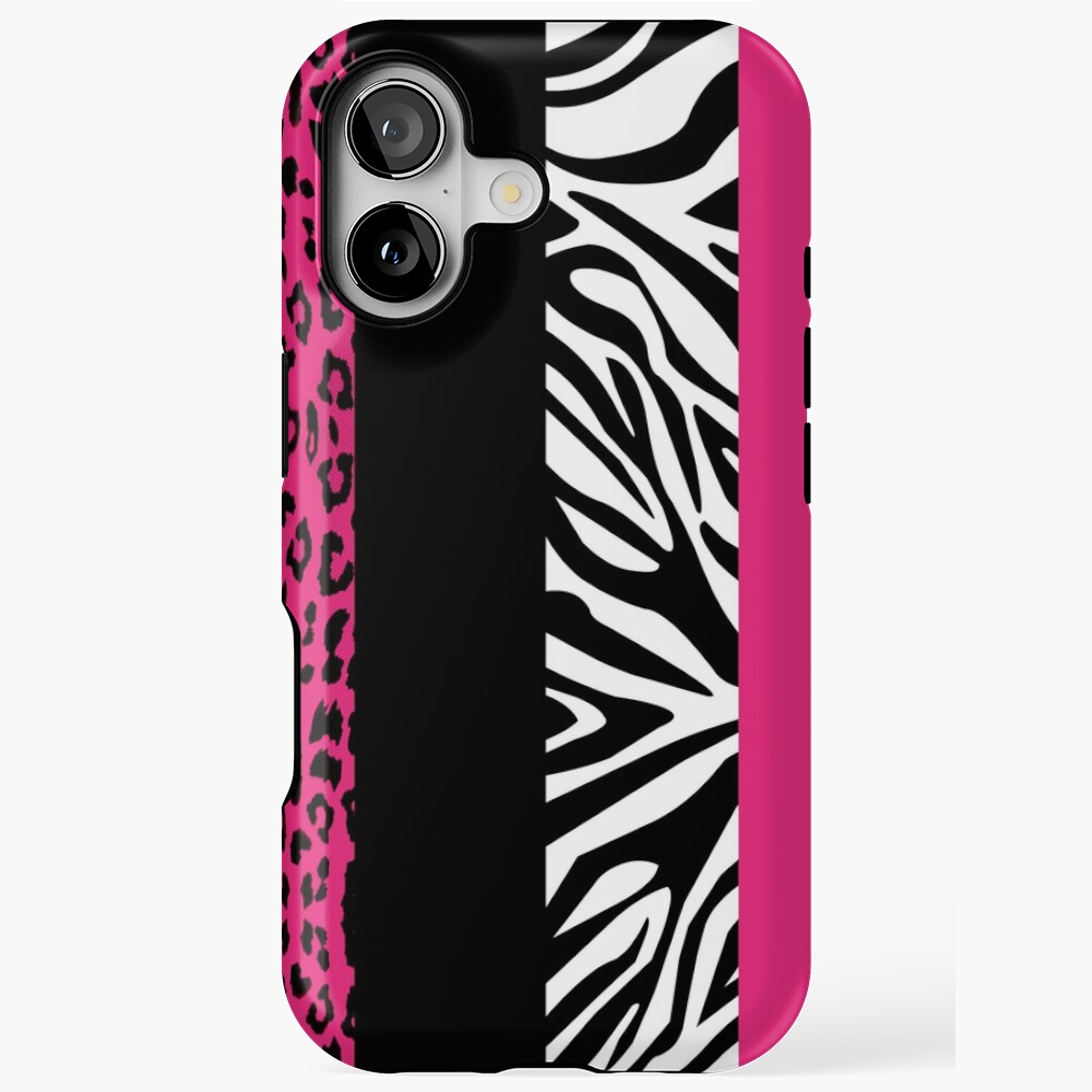 leopard✖︎zebra pink Safari Style♡アクセ♡ Hot Pink Zebra and Leopard Animal Print Stripes