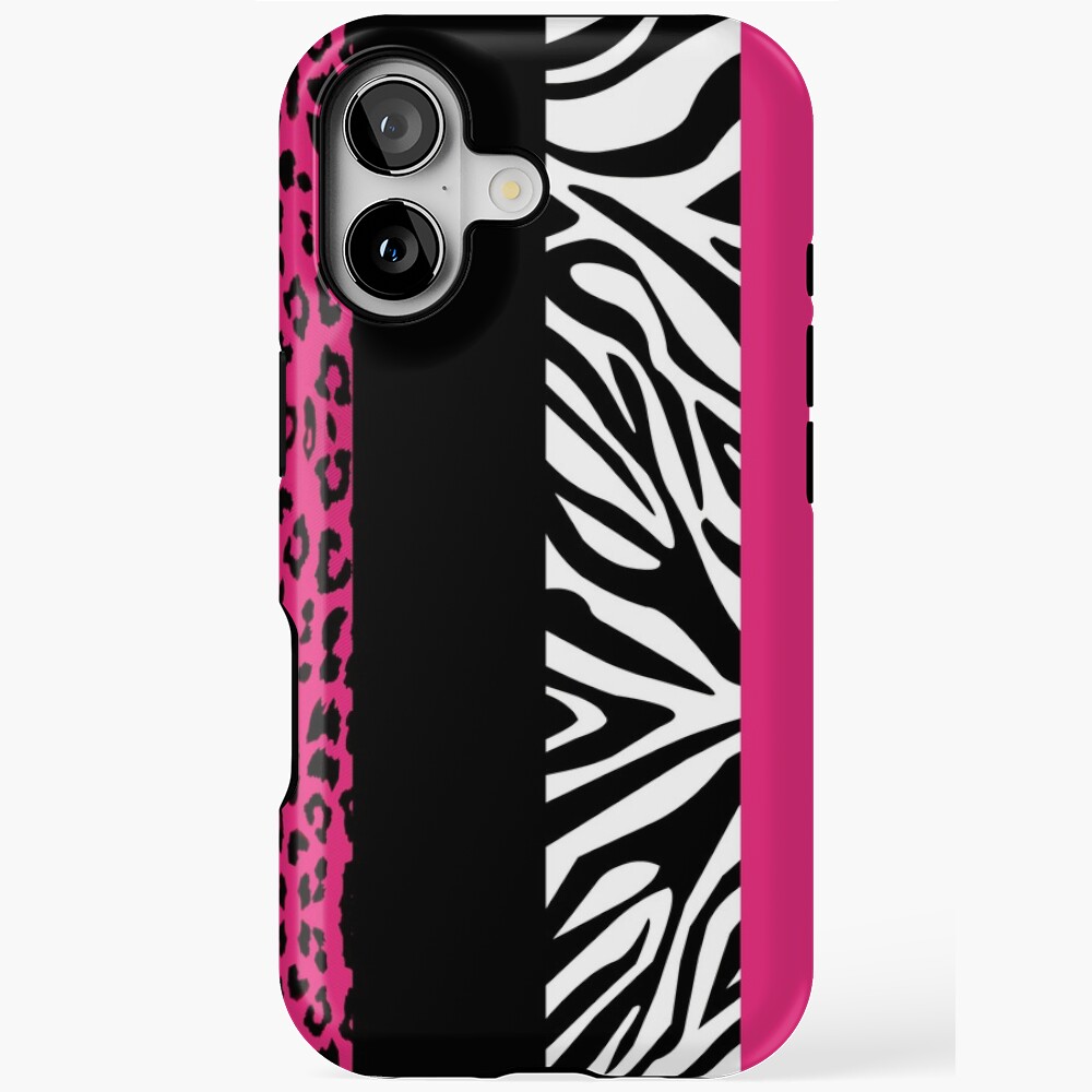 Hot Pink Zebra and Leopard Animal Print Stripes