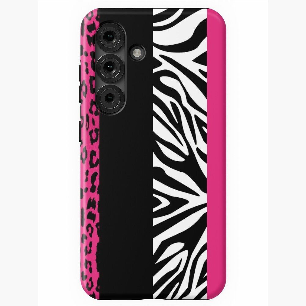 Hot Pink Zebra and Leopard Animal Print Stripes