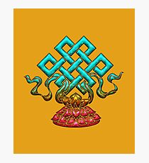 Tibetan Endless Knot, Lotus Flower, Buddhism Photographic Print