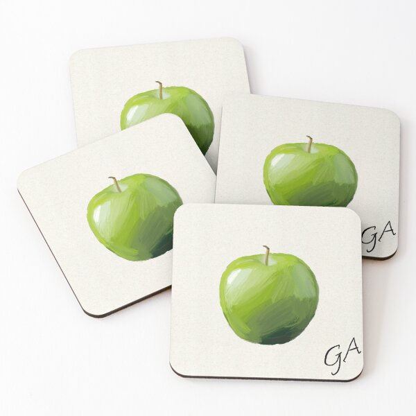 Item preview, Green Apple Emoji Oil Painting by ghostflowerart designed and sold by ghostflowerl.