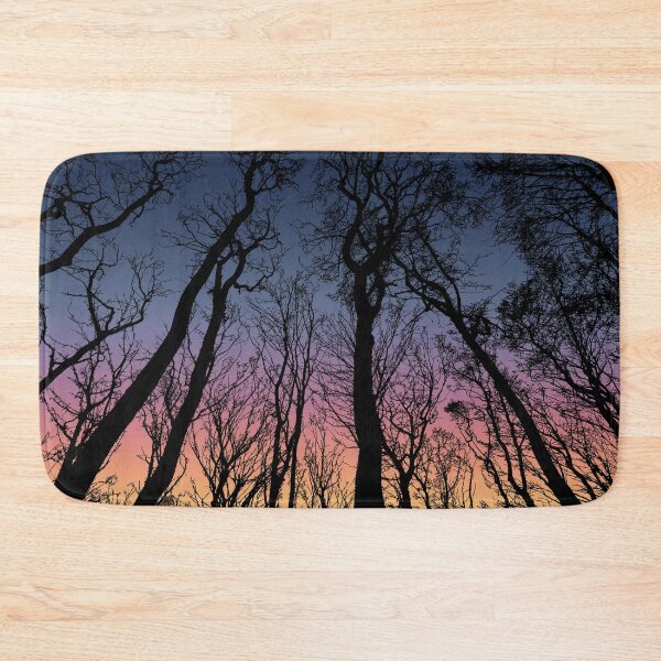 Item preview, Decorative black blue, purple and pink abstract colorful woods in the morning designed and sold by hyggekrog.