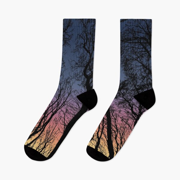 Item preview, Decorative black blue, purple and pink abstract colorful woods in the morning designed and sold by hyggekrog.