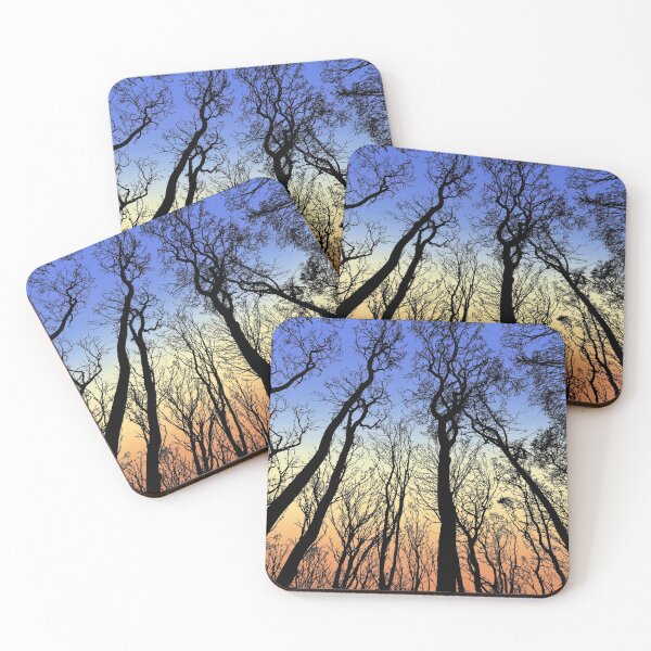 Item preview, Decorative black, blue and yellow abstract colorful woods in the evening designed and sold by hyggekrog.