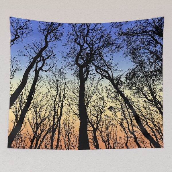 Item preview, Decorative black, blue and yellow abstract colorful woods in the evening designed and sold by hyggekrog.