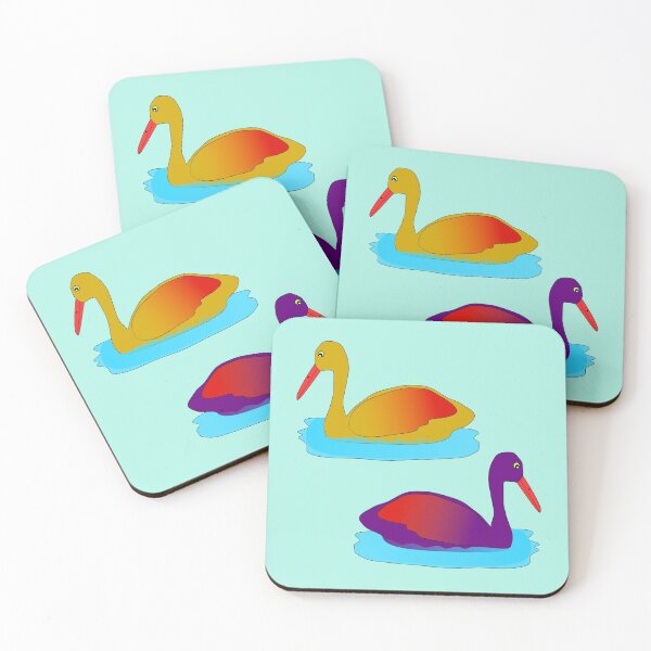 Item preview, Purple duck and yellow colorful ducks swimming in water designed and sold by Graciouss.