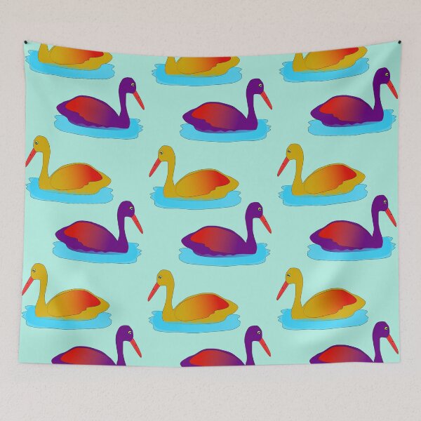 Item preview, Purple duck and yellow colorful ducks swimming in water designed and sold by Graciouss.