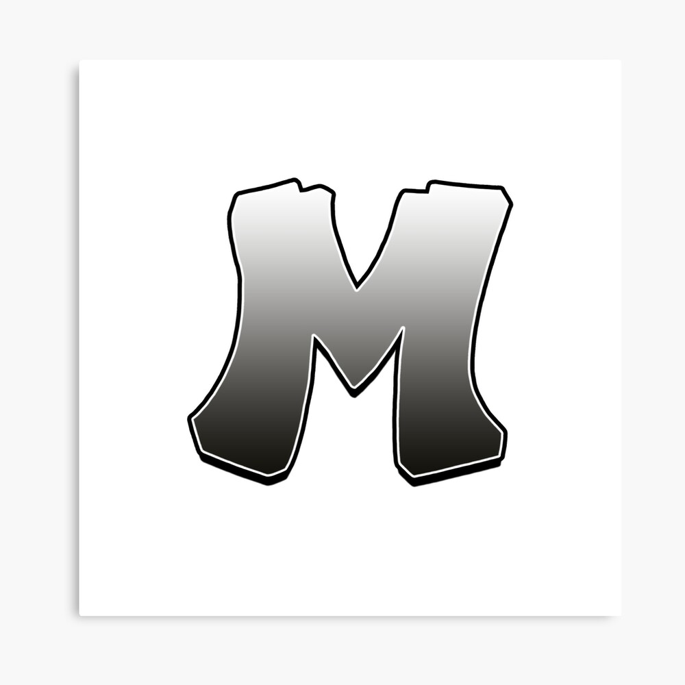 letter m canvas print by paintcave redbubble