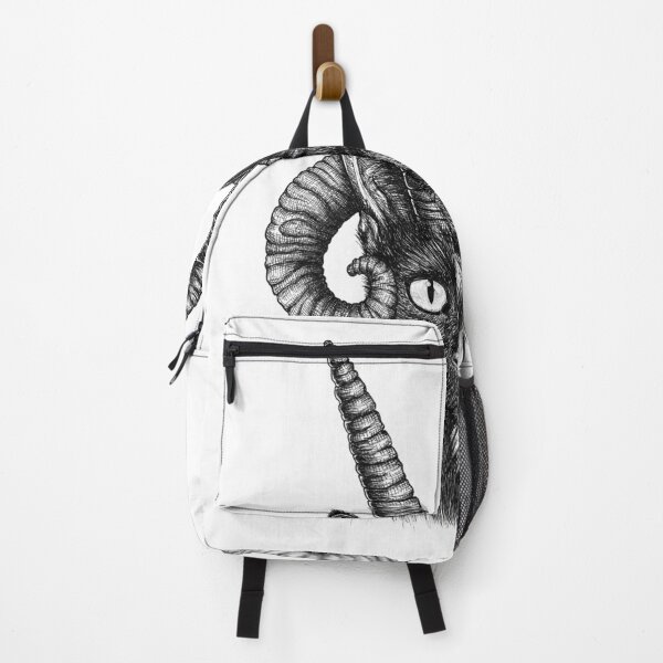 Item preview, Demonic horned cat ink illustration designed and sold by RedFinchDesigns.