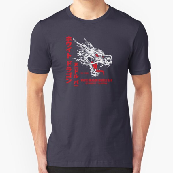 White Dragon Noodle Bar (aged look) Slim Fit T-Shirt
