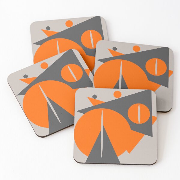 Item preview, Color Block Minimalist Geometric Art - Orange Grey Deep Khaki 01 designed and sold by vortexatelier.