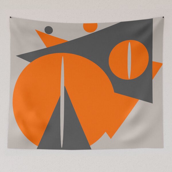 Item preview, Color Block Minimalist Geometric Art - Orange Grey Deep Khaki 01 designed and sold by vortexatelier.
