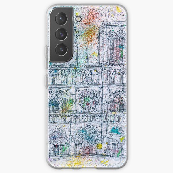 NOTRE-DAME de PARIS - watercolor and pencil portrait Samsung Galaxy Soft Case
