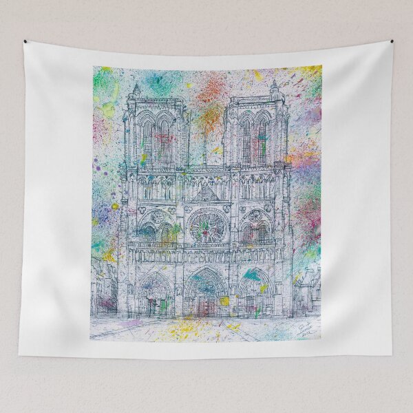 Item preview, NOTRE-DAME de PARIS - watercolor and pencil portrait  designed and sold by lautir.