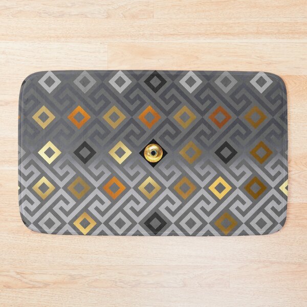 Item preview, Mati Evil Eye Dark Light Golds Silver Greek Keys designed and sold by Yiorgos Designs.