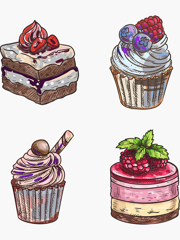 "Cup Cakes Sticker Pack" Sticker for Sale by MelinaRT Redbubble
