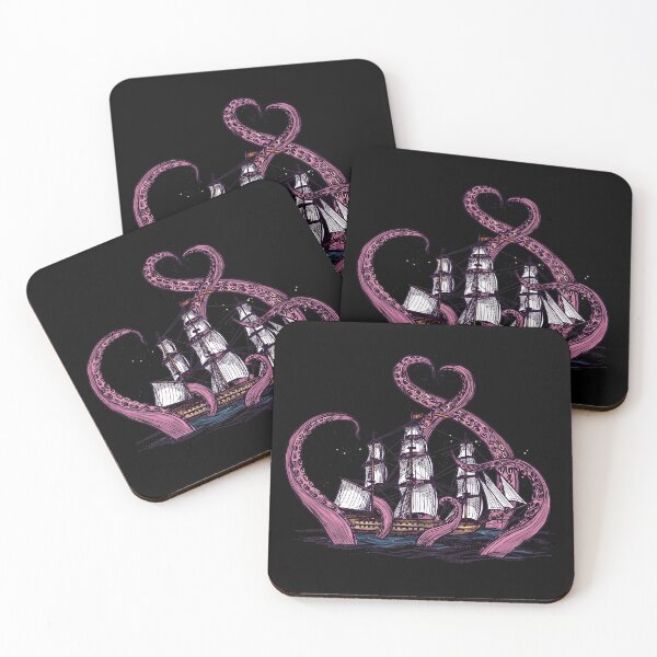 Item preview, Vintage Octopus Sea Monster Kraken with Ship Tentacles of Cthulhu designed and sold by XOZart.