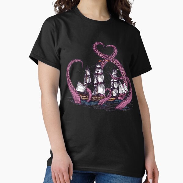 Item preview, Vintage Octopus Sea Monster Kraken with Ship Tentacles of Cthulhu designed and sold by XOZart.