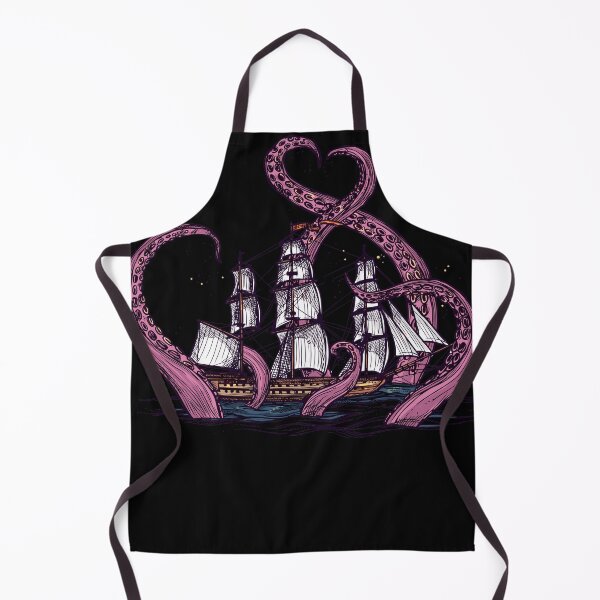Item preview, Vintage Octopus Sea Monster Kraken with Ship Tentacles of Cthulhu designed and sold by XOZart.