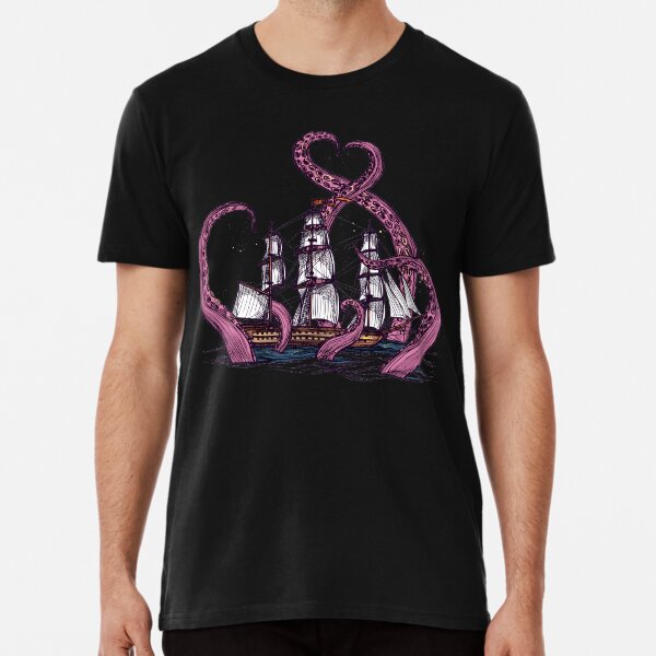 Item preview, Vintage Octopus Sea Monster Kraken with Ship Tentacles of Cthulhu designed and sold by XOZart.