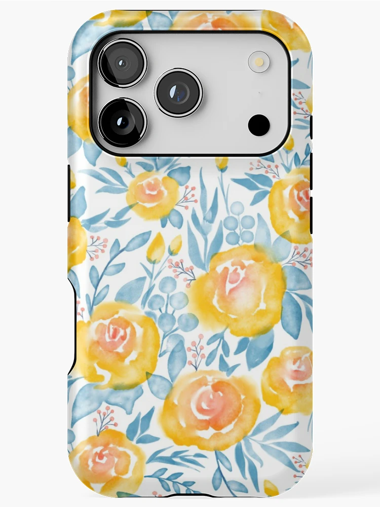 Thumbnail 1 of 4, iPhone Case, Yellow Roses Pattern designed and sold by theacorngrove.