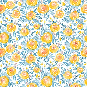 Artwork thumbnail, Yellow Roses Pattern by theacorngrove