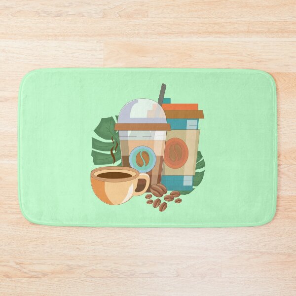 Item preview, Coffee art, cold coffee, coffee mug and coffee travel mug with leaves background designed and sold by SGS-.