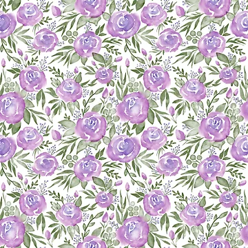 Artwork thumbnail, Purple Roses Pattern by theacorngrove