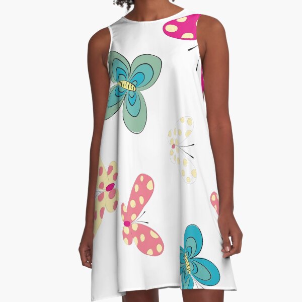 butterflies A-Line Dress