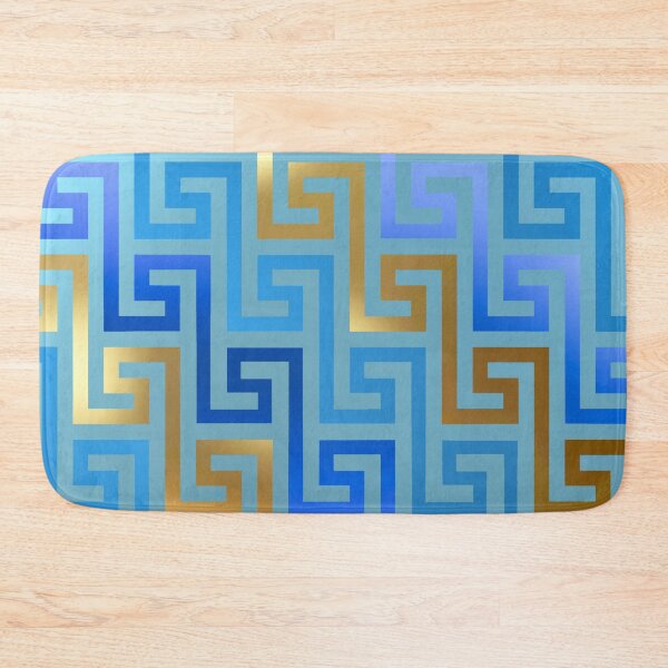 Item preview, Blues and Golds Greek Keys designed and sold by Yiorgos Designs.