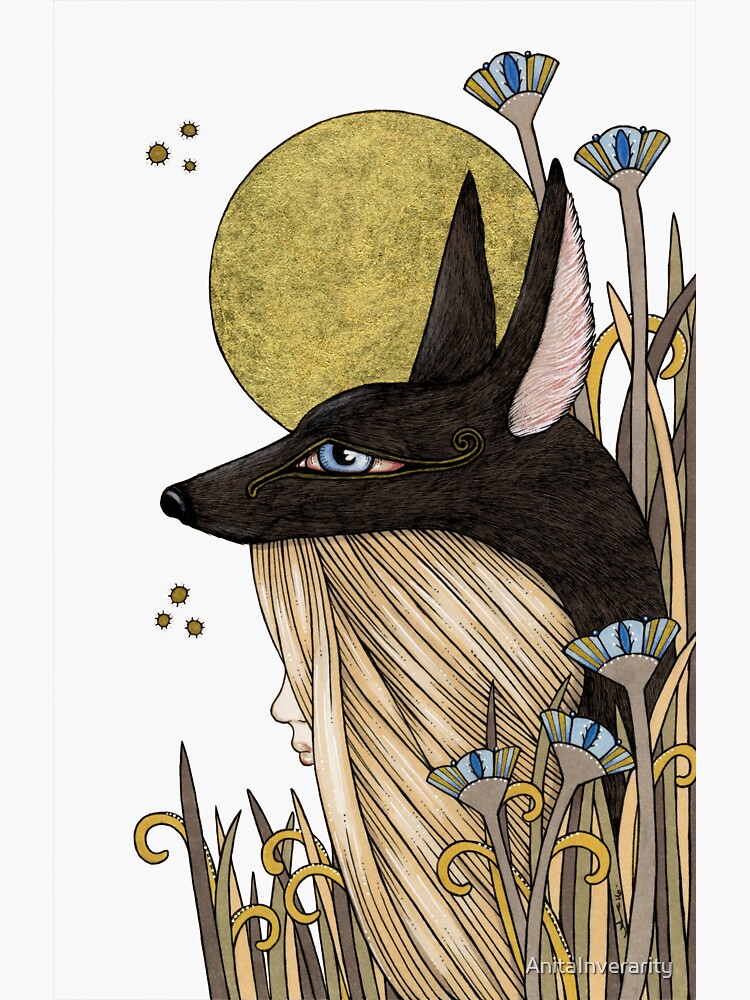 Thumbnail 3 of 3, Sticker, Anubis designed and sold by AnitaInverarity.