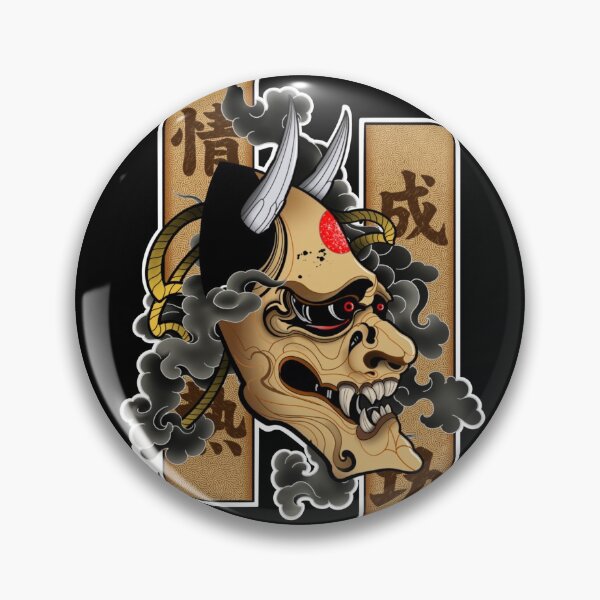 Item preview, Traditional Japanese Oni mask - Smoke flowing designed and sold by HoreaCatalin.