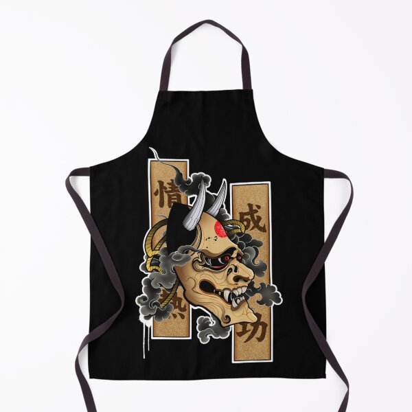 Item preview, Traditional Japanese Oni mask - Smoke flowing designed and sold by HoreaCatalin.