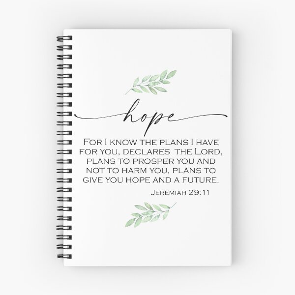 Artikelvorschau, Hoffnungsschrift mit Aquarellgrünem Laub aus Jeremia 29:11 entworfen und verkauft von Home Decor Print Studio.