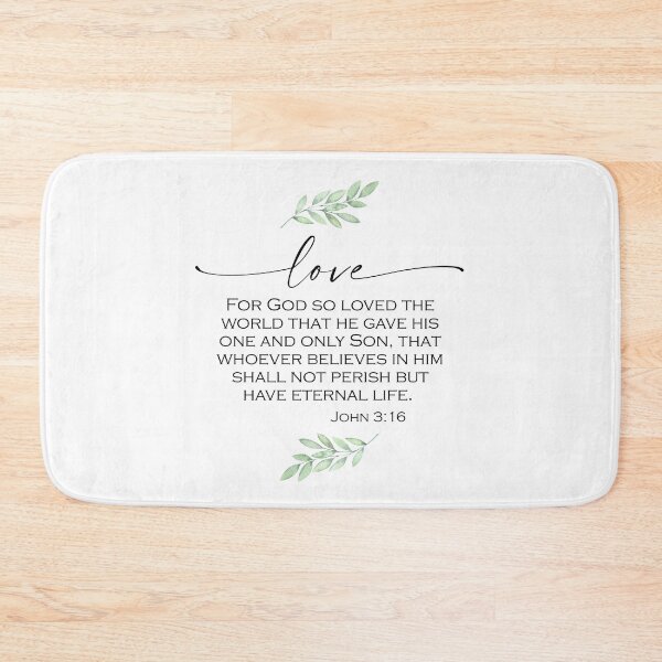 Item preview, Love Scripture with Watercolor Green Foliage from John 3:16 designed and sold by Home Decor Print Studio.