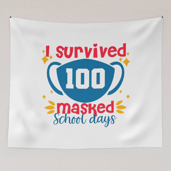 Item preview, I survived 100 masked school day | Retro theme designed and sold by Mixture-DESIGN.